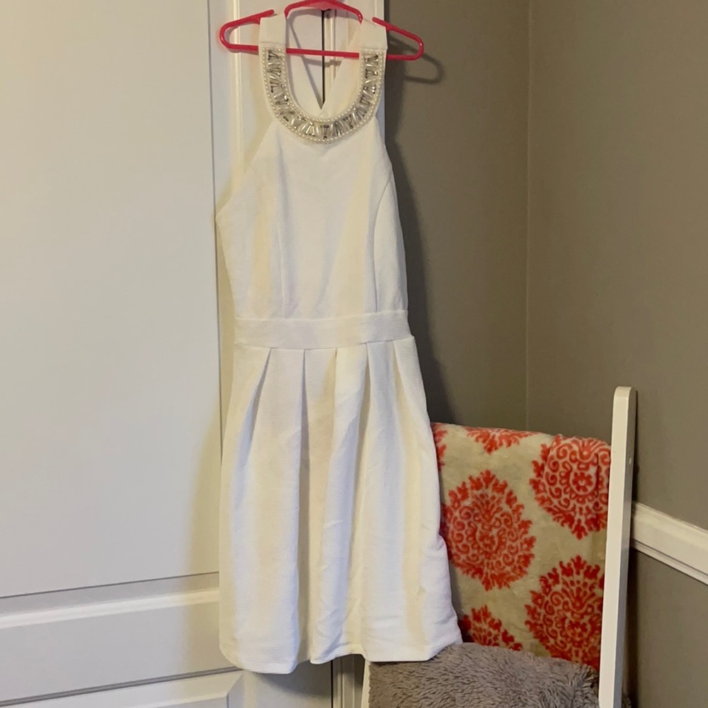 White skater style dress